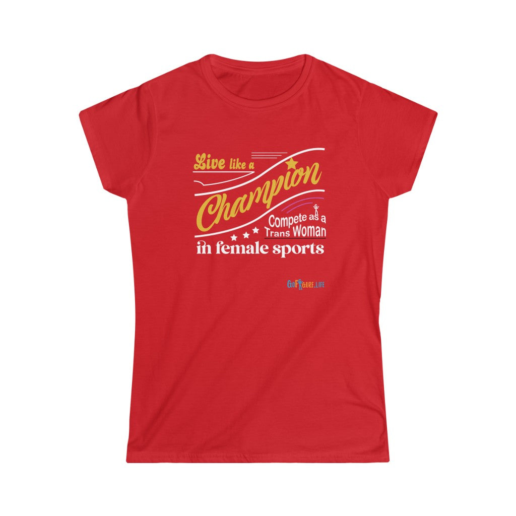 Printify T-Shirt Red / S Women's - Live like a Champion