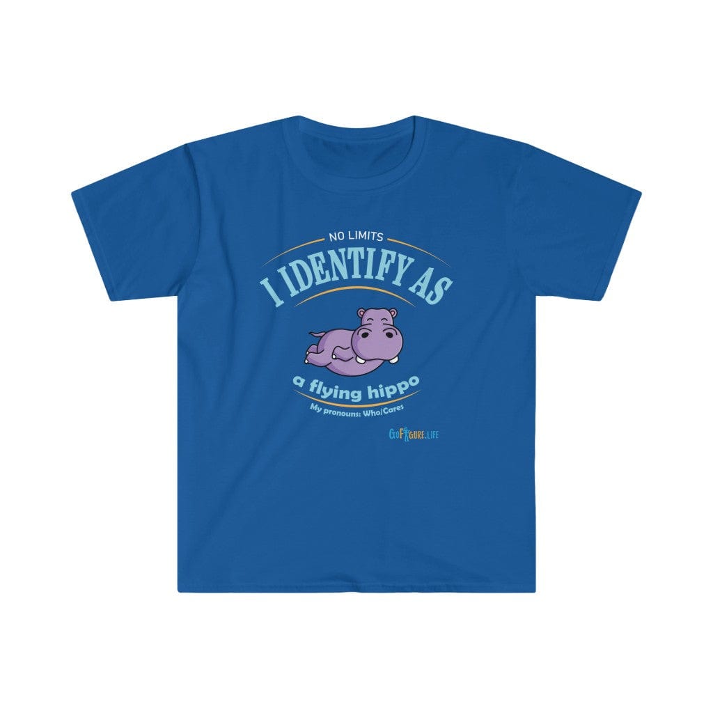 Printify T-Shirt Royal / S Identify as a flying Hippo!