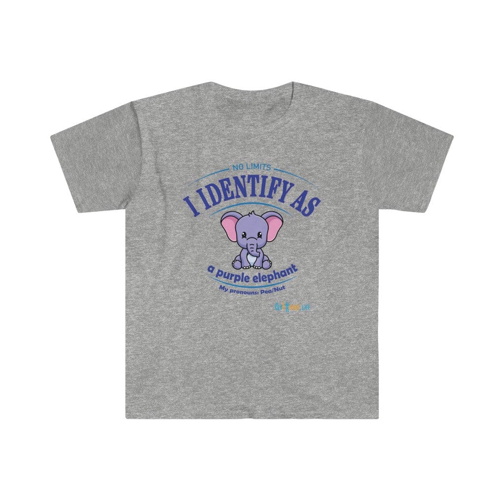 Printify T-Shirt Sport Grey / S Identify as a Purple Elephant!