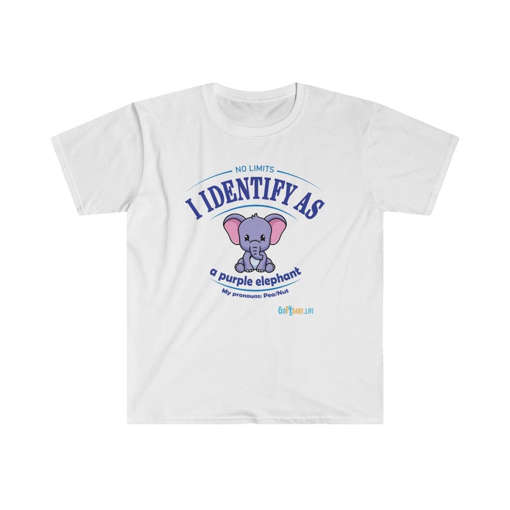 Printify T-Shirt White / S Identify as a Purple Elephant!